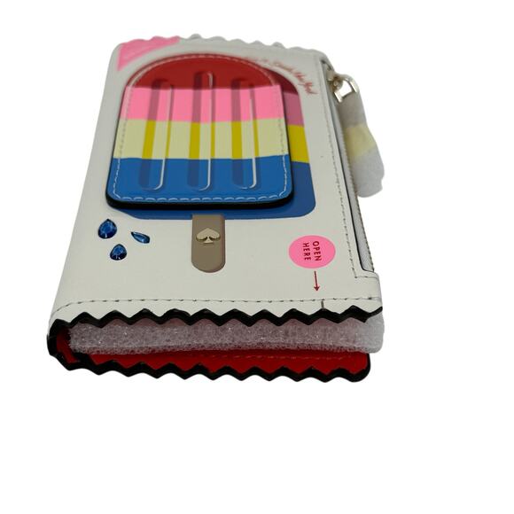 Kate Spade New York Snack Bar Popsicle Small Slim Bifold Leather Wallet Novelty - Picture 7 of 12